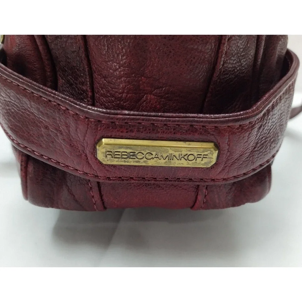 Rebecca Minkoff Rapture Burgundy Leather Tassel Double Handles Satchel Bag